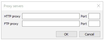 The Proxy servers dialog box